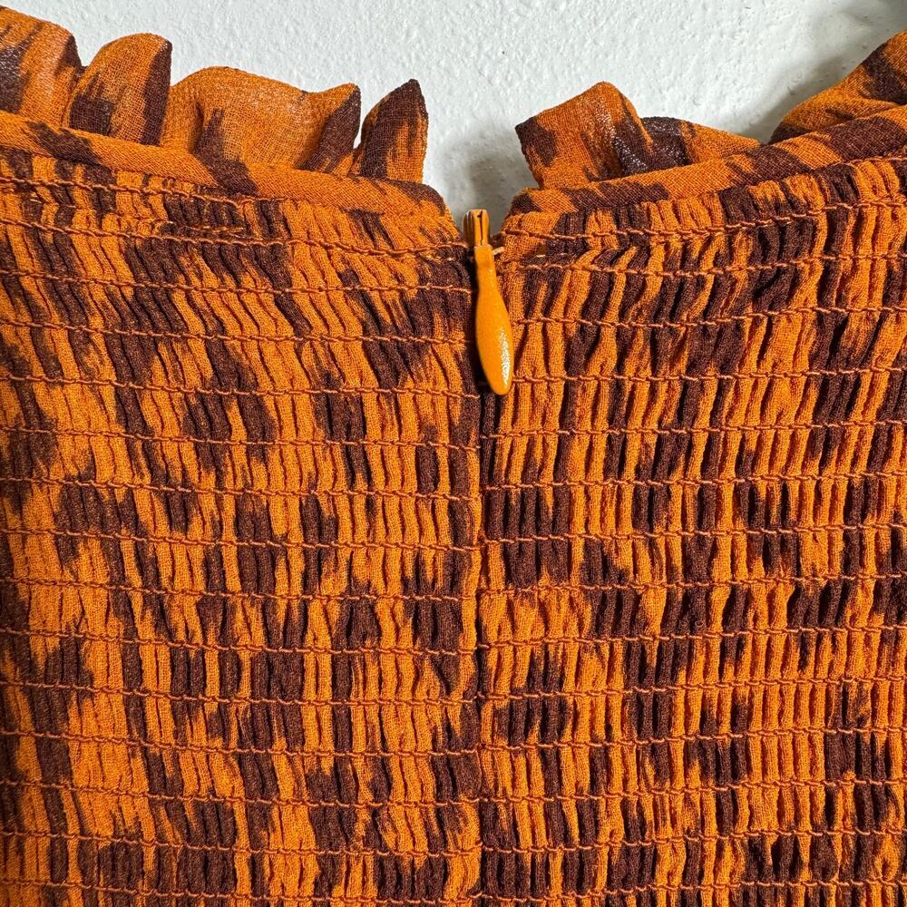 Aritzia Rust Patterned Midi Dress - Picture 6 of 9